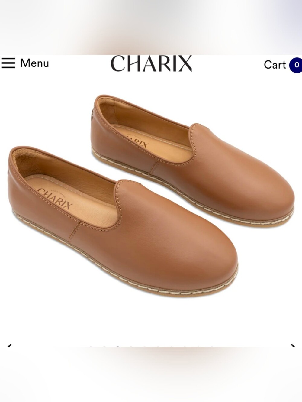 Charix Leather Artisan Loafer Slip On Flats Shoes Womens 39 8.75 Camel Comfort